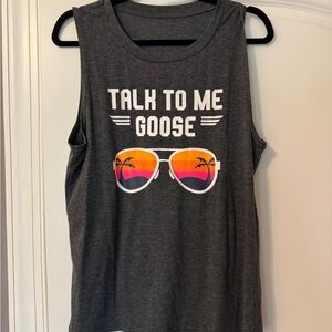 Gray Sleeveless Graphic Tee